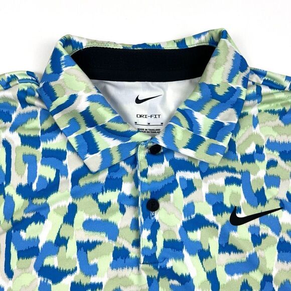 NIKE GOLF TOUR DRI-FIT CONFETTI PRINT POLO SHIRT Size Medium - Picture 5 of 11